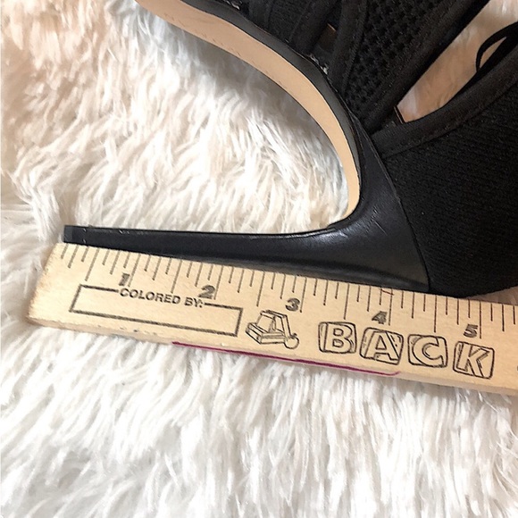 Zara Black Stretch Sandals with Wrap Ankle Strap size 6.5 - Picture 7 of 12